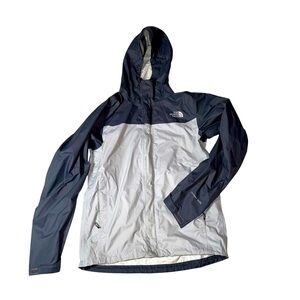 The North Face Gray and White Rain Jacket